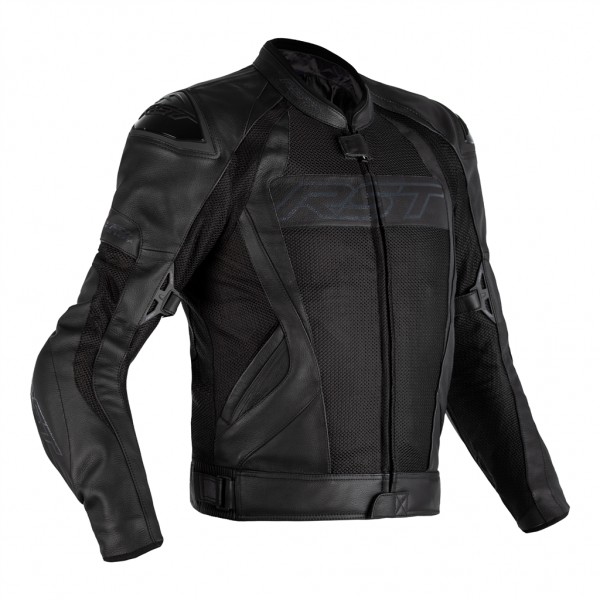 RST RST Tractech Evo 4 Leather Mesh CE Mens Leather Jacket Black